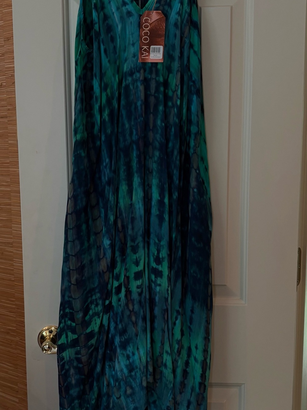 Teal & Navy Tie-Dye Maxi Dress